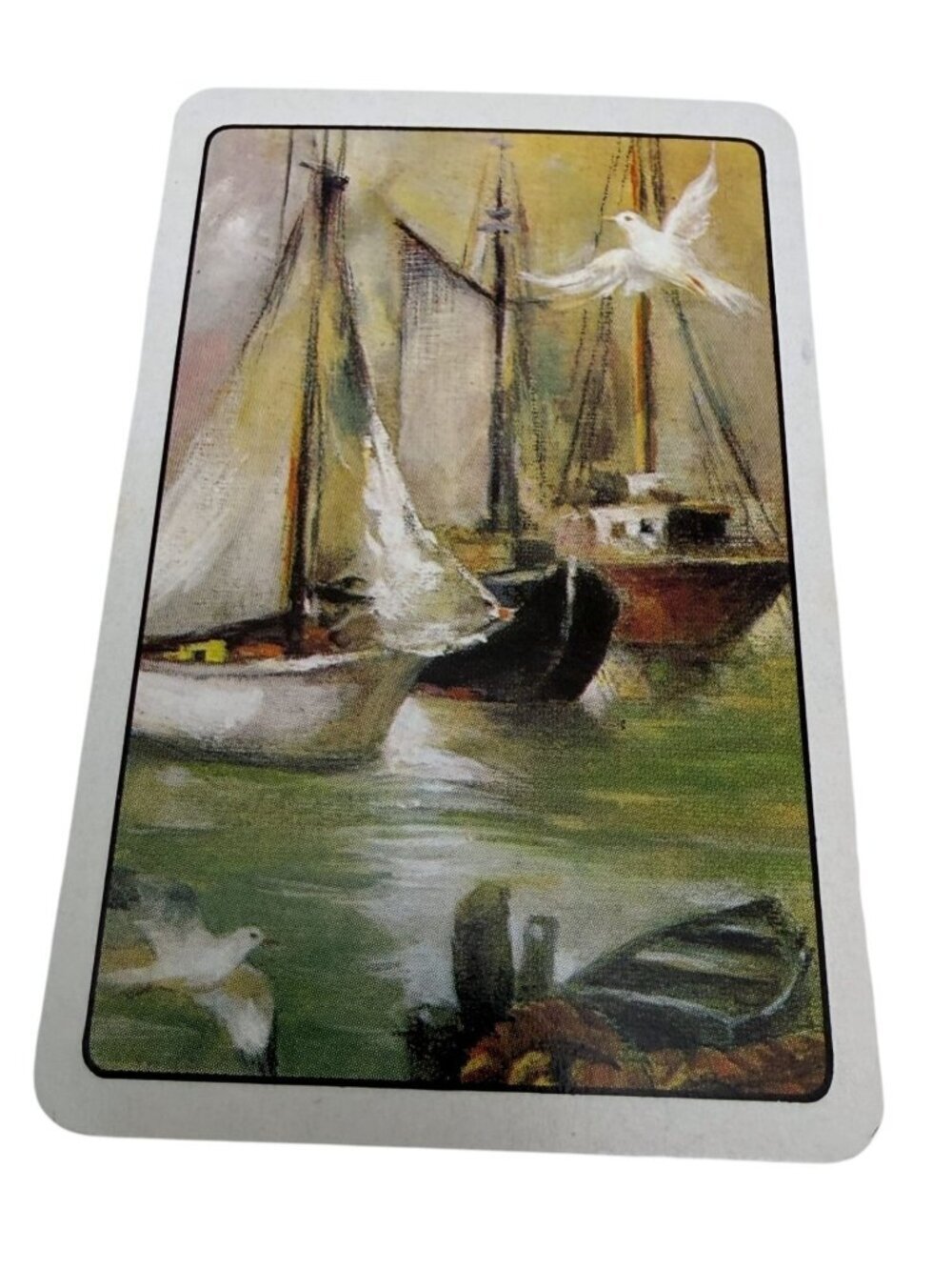 Arrco Vintage Playing Cards Sailboats Scene Single Deck Coastal Nautical Retro